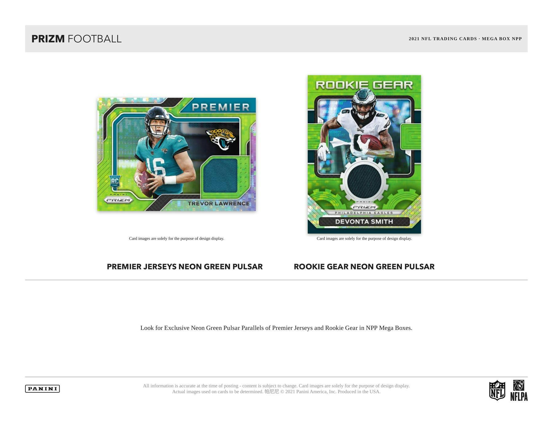 2021 Panini Prizm Football Mega Box (Neon Green Pulsar!) - Columbia Hobby - Sports Card Boxes - Toploaders - Card Savers