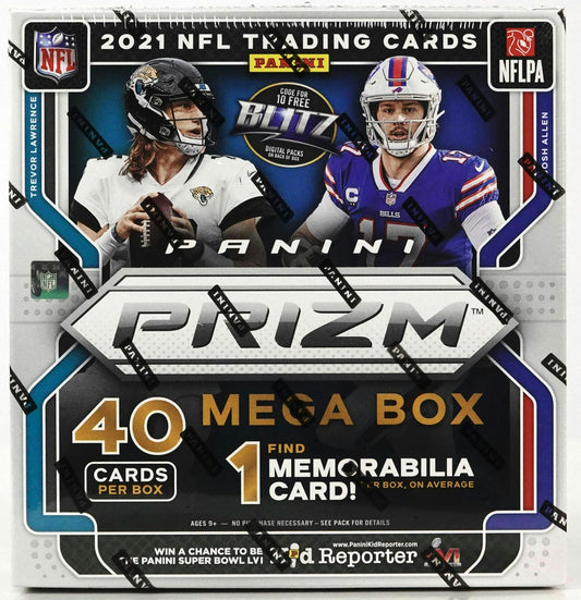2021 Panini Prizm Football Mega Box (Neon Green Pulsar!) - Columbia Hobby - Sports Card Boxes - Toploaders - Card Savers