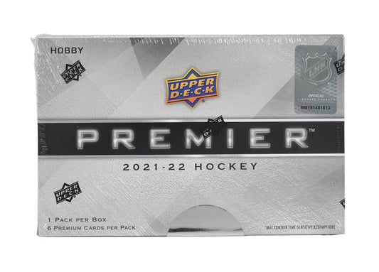 2021/22 Upper Deck Premier Hockey Hobby Box - Columbia Hobby - Sports Card Boxes - Toploaders - Card Savers
