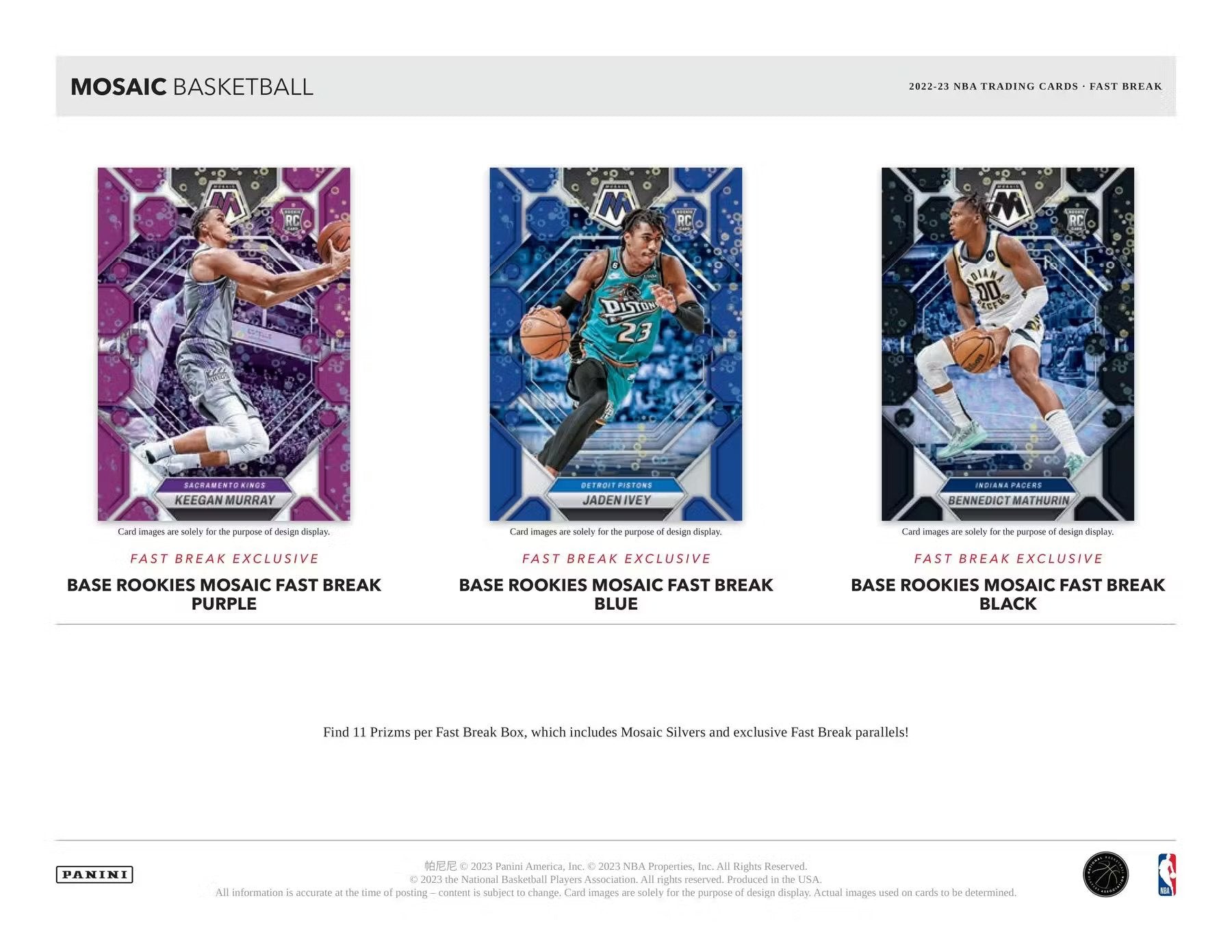 2022 - 23 Panini Mosaic Basketball Fast Break Box - Columbia Hobby - Sports Card Boxes - Toploaders - Card Savers