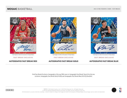 2022 - 23 Panini Mosaic Basketball Fast Break Box - Columbia Hobby - Sports Card Boxes - Toploaders - Card Savers