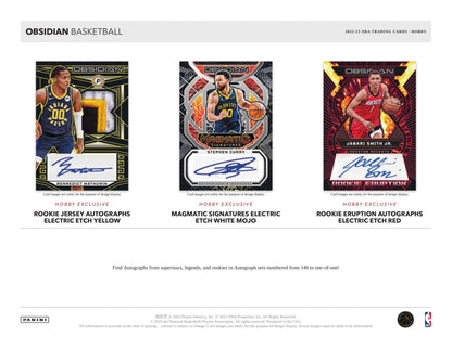2022 - 23 Panini Obsidian Basketball Hobby Box - Columbia Hobby - Sports Card Boxes - Toploaders - Card Savers