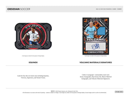 2022 - 23 Panini Obsidian Soccer Hobby Box - Columbia Hobby - Sports Card Boxes - Toploaders - Card Savers