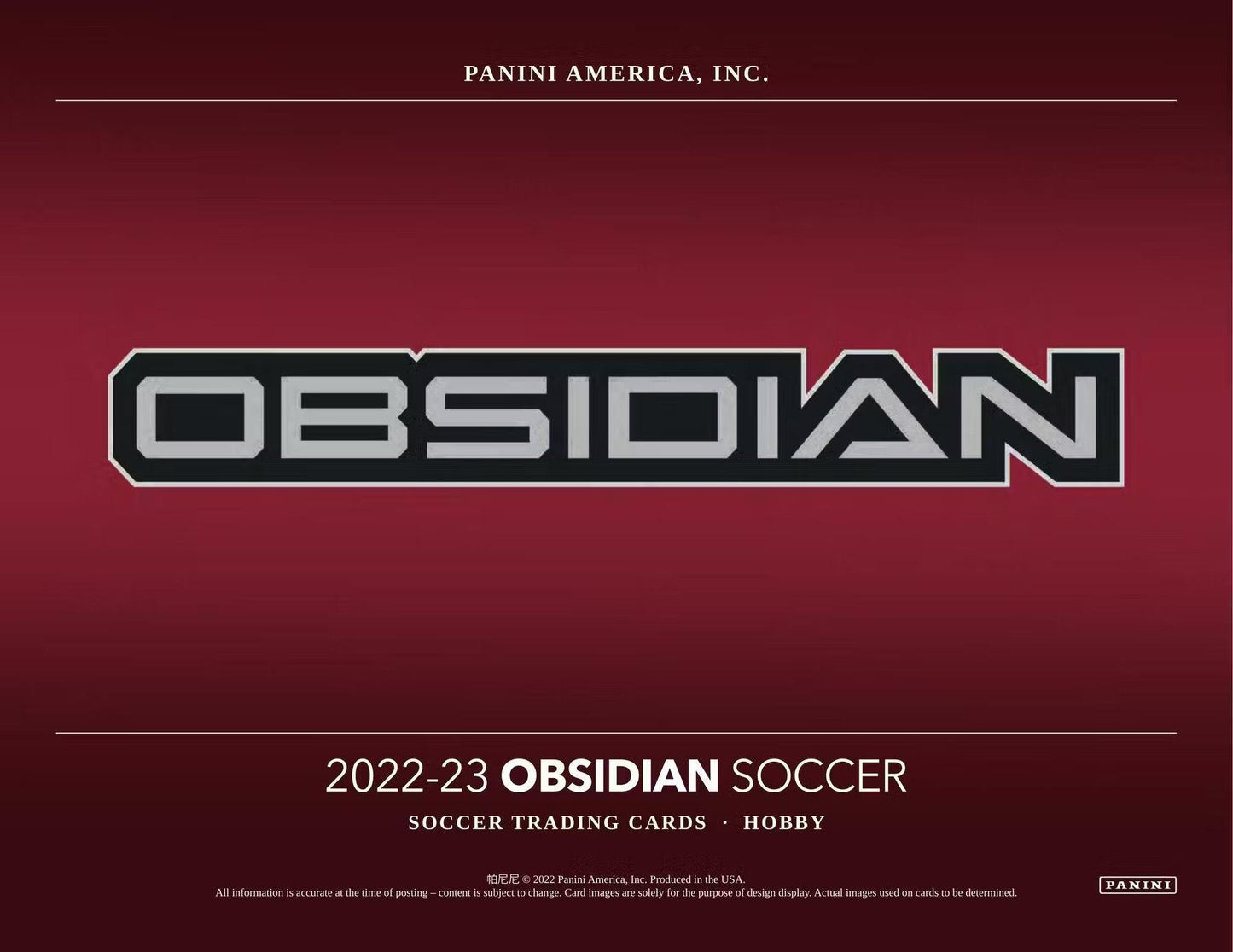 2022 - 23 Panini Obsidian Soccer Hobby Box - Columbia Hobby - Sports Card Boxes - Toploaders - Card Savers