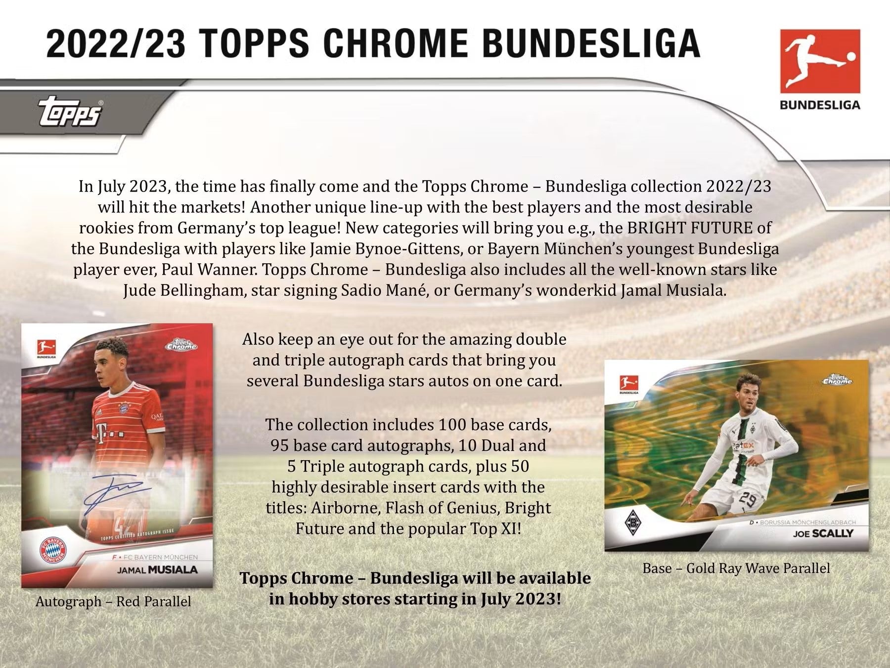 2022 - 23 Topps Chrome Bundesliga Soccer Hobby Box - Columbia Hobby - Sports Card Boxes - Toploaders - Card Savers