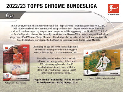 2022 - 23 Topps Chrome Bundesliga Soccer Hobby Box - Columbia Hobby - Sports Card Boxes - Toploaders - Card Savers