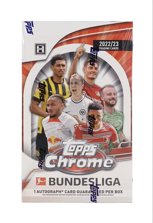 2022 - 23 Topps Chrome Bundesliga Soccer Hobby Box - Columbia Hobby - Sports Card Boxes - Toploaders - Card Savers