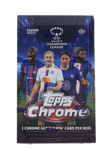 2022 - 23 Topps Chrome UEFA Women's Champions League Soccer Hobby Box - Columbia Hobby - Sports Card Boxes - Toploaders - Card Savers