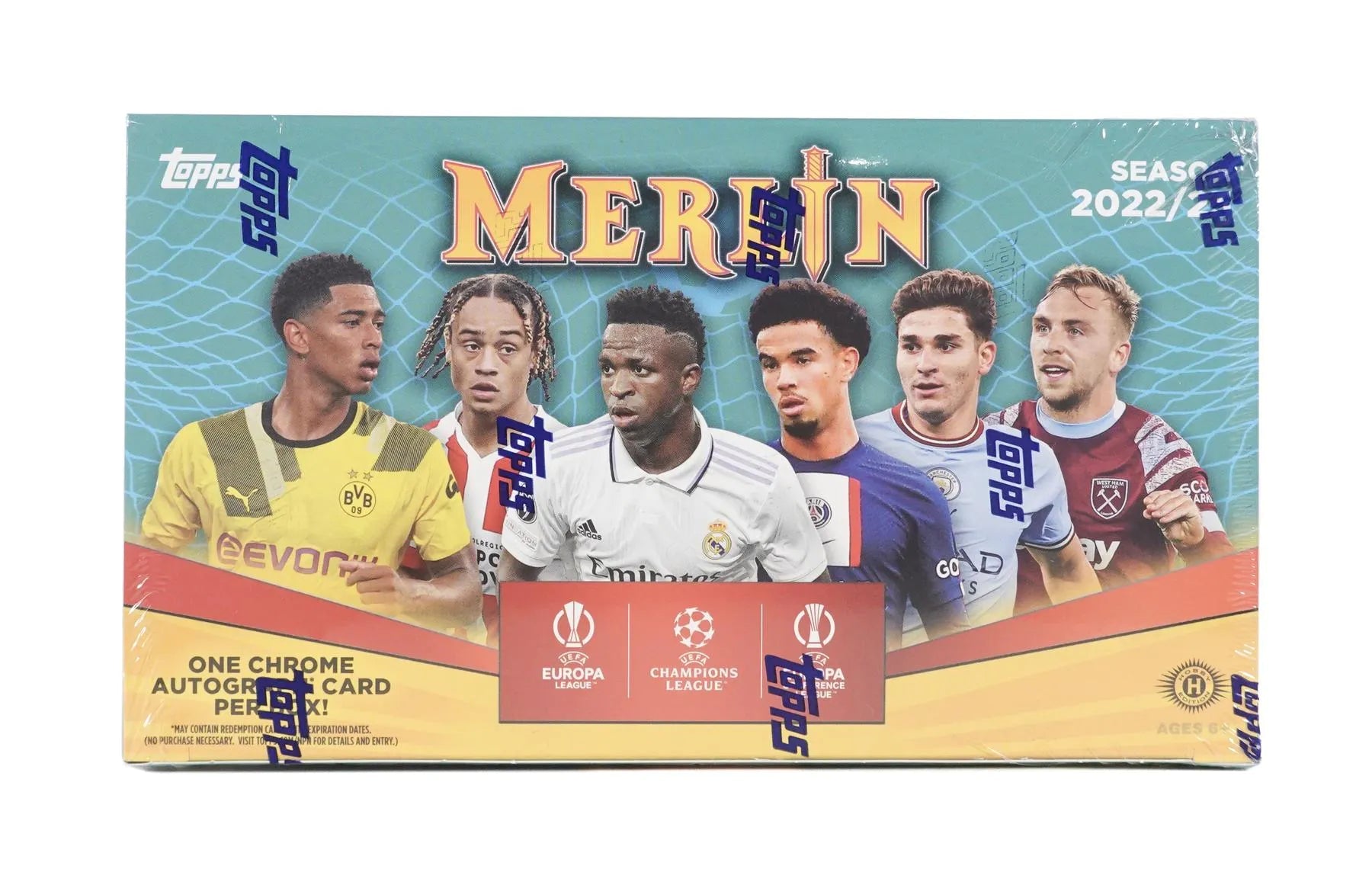 2022 - 23 Topps UEFA Club Competitions Merlin Chrome Soccer Hobby Box - Columbia Hobby - Sports Card Boxes - Toploaders - Card Savers