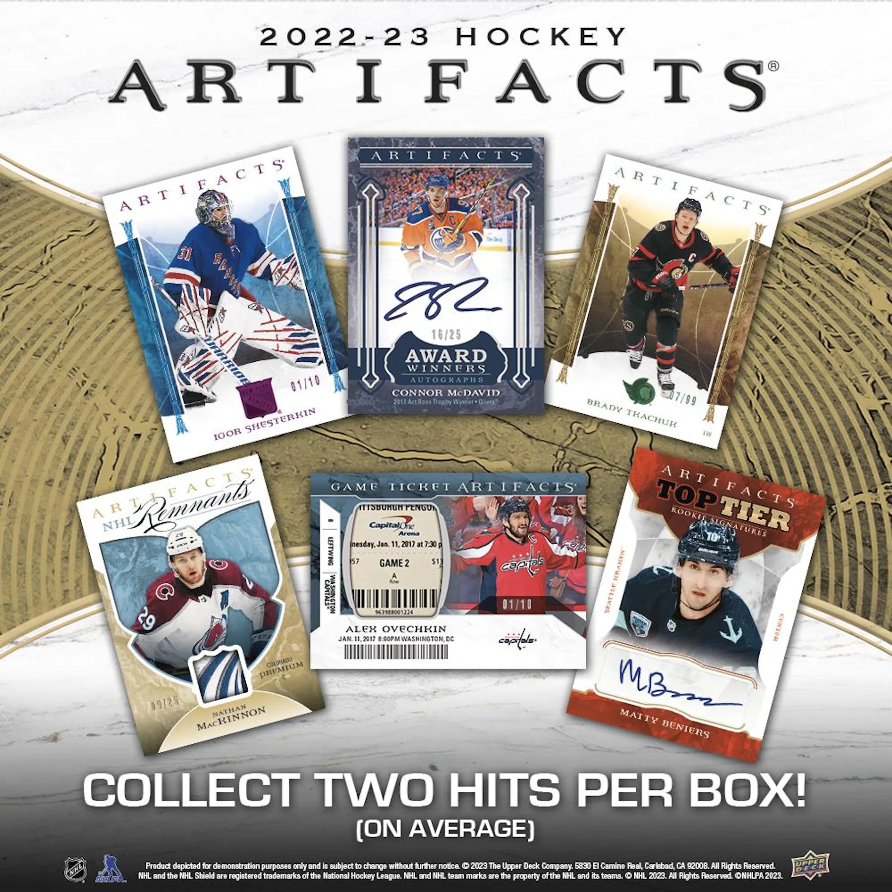 2022 - 23 Upper Deck Artifacts Hockey Hobby Box - Columbia Hobby - Sports Card Boxes - Toploaders - Card Savers