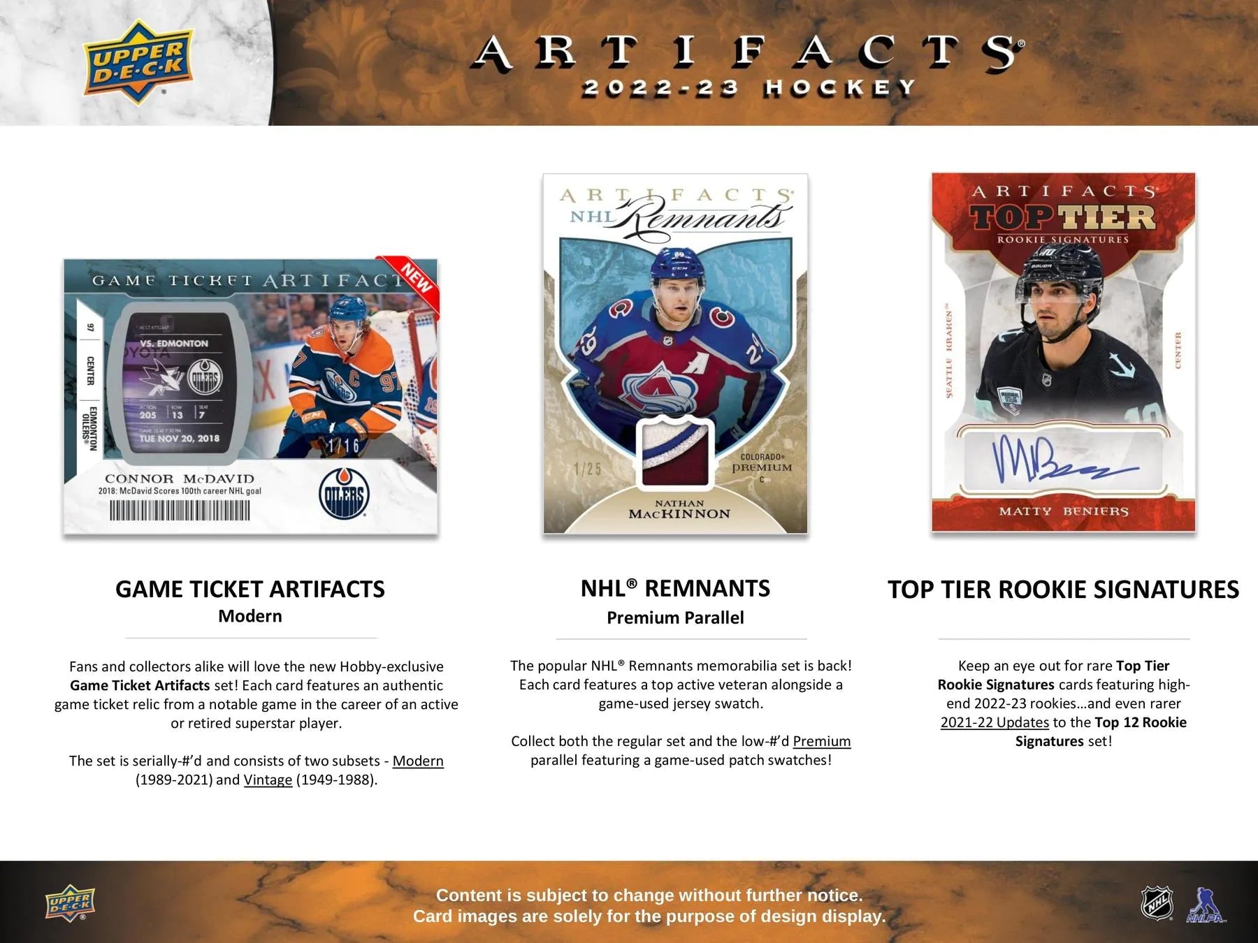 2022 - 23 Upper Deck Artifacts Hockey Hobby Box - Columbia Hobby - Sports Card Boxes - Toploaders - Card Savers