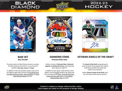 2022 - 23 Upper Deck Black Diamond Hockey Hobby Box - Columbia Hobby - Sports Card Boxes - Toploaders - Card Savers