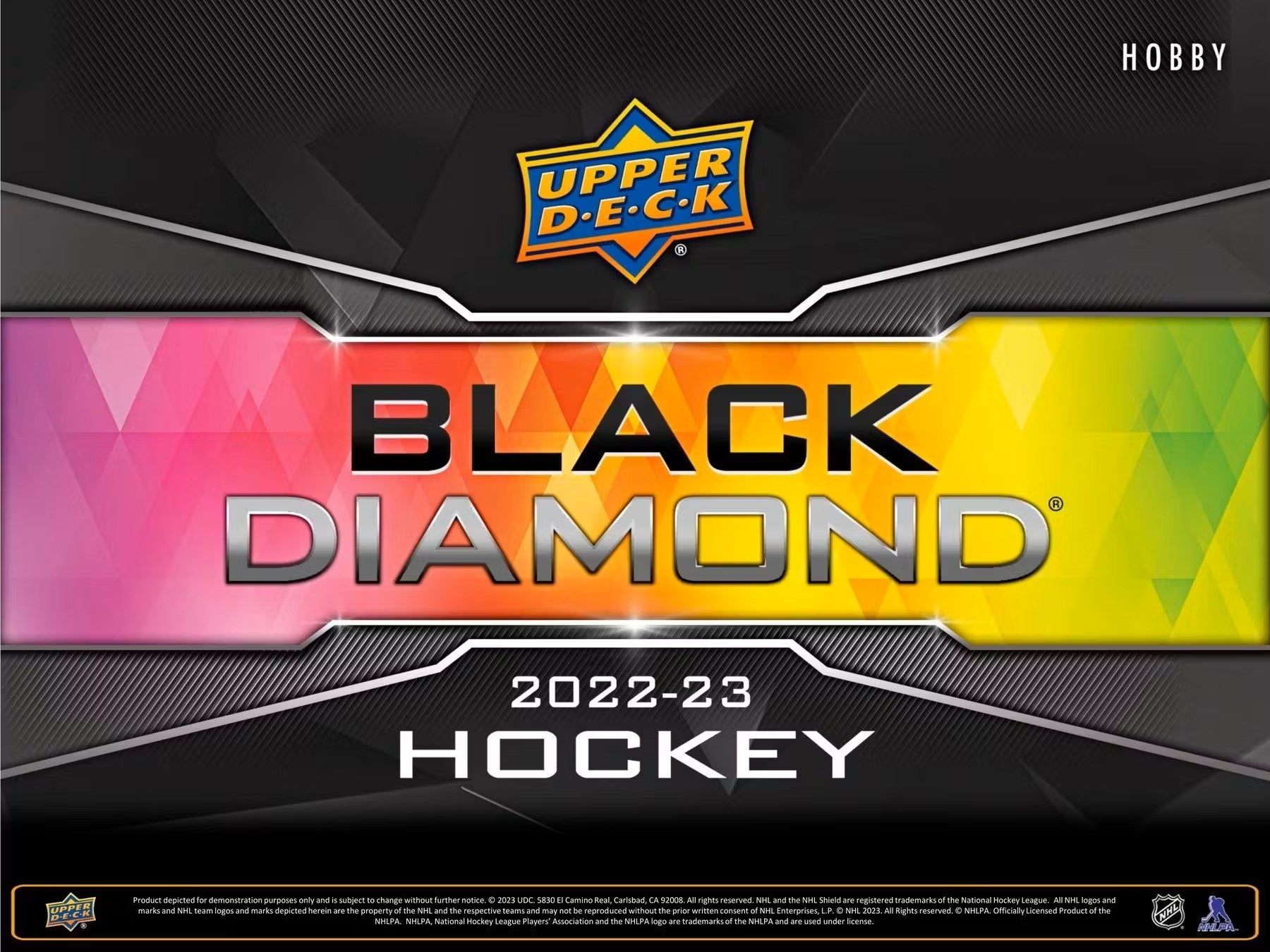 2022 - 23 Upper Deck Black Diamond Hockey Hobby Box - Columbia Hobby - Sports Card Boxes - Toploaders - Card Savers
