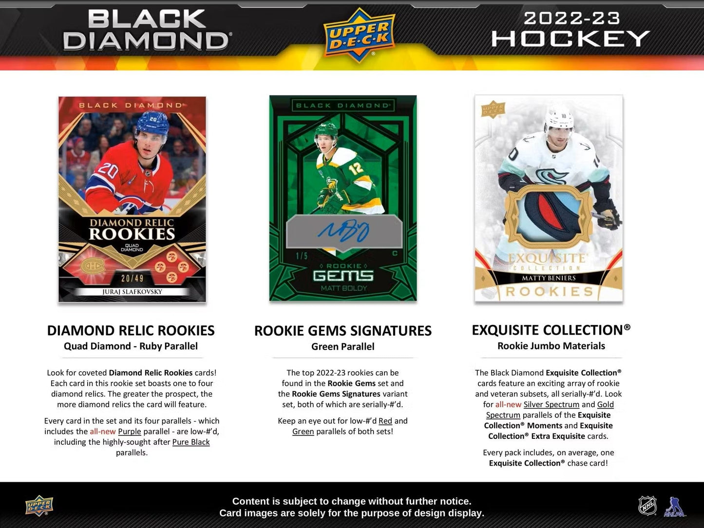 2022 - 23 Upper Deck Black Diamond Hockey Hobby Box - Columbia Hobby - Sports Card Boxes - Toploaders - Card Savers
