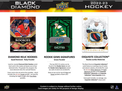 2022 - 23 Upper Deck Black Diamond Hockey Hobby Box - Columbia Hobby - Sports Card Boxes - Toploaders - Card Savers