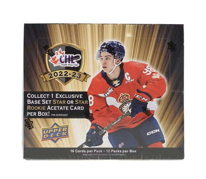 2022 - 23 Upper Deck CHL Hockey Hobby Box - Columbia Hobby - Sports Card Boxes - Toploaders - Card Savers
