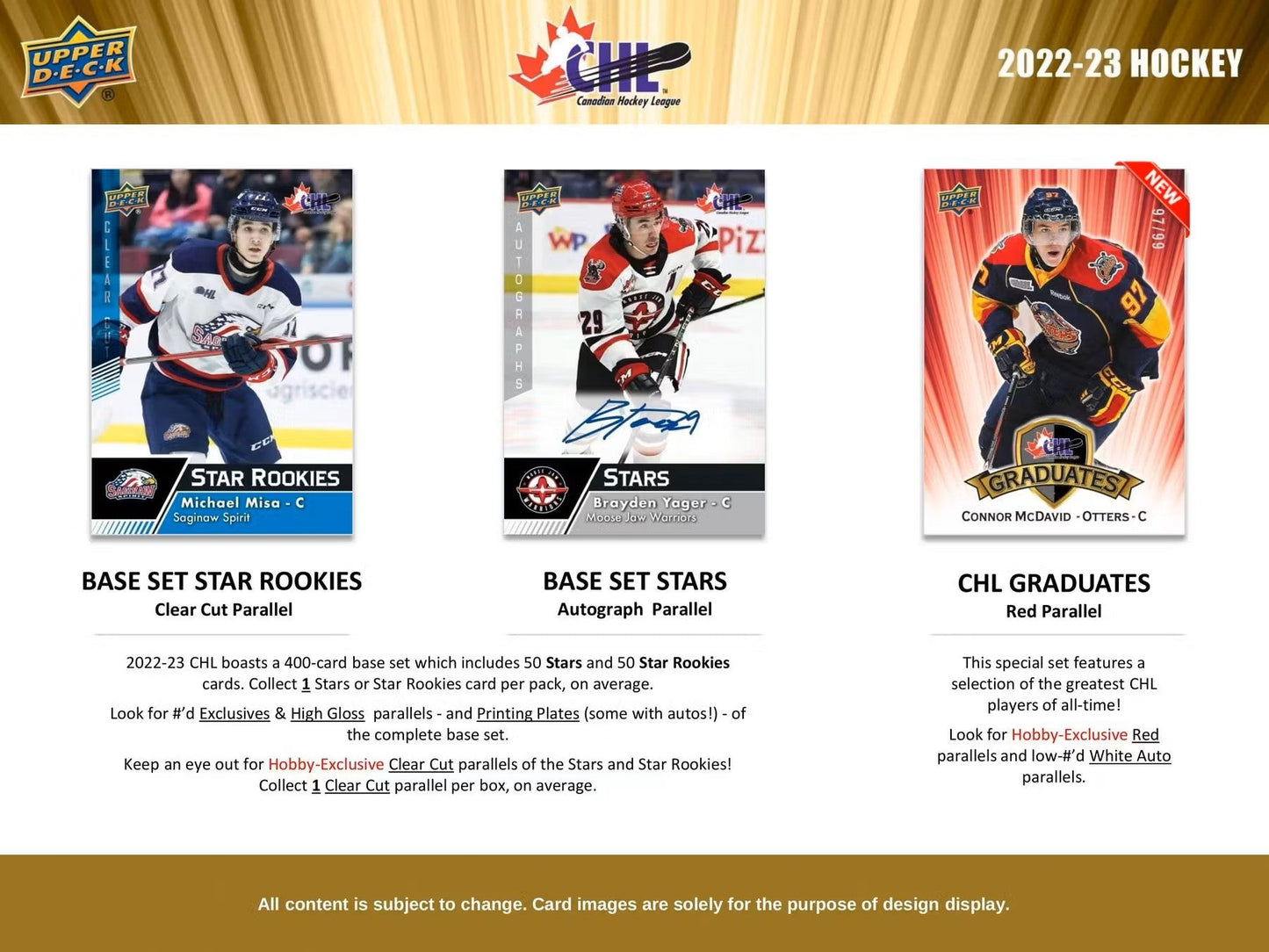 2022 - 23 Upper Deck CHL Hockey Hobby Box - Columbia Hobby - Sports Card Boxes - Toploaders - Card Savers