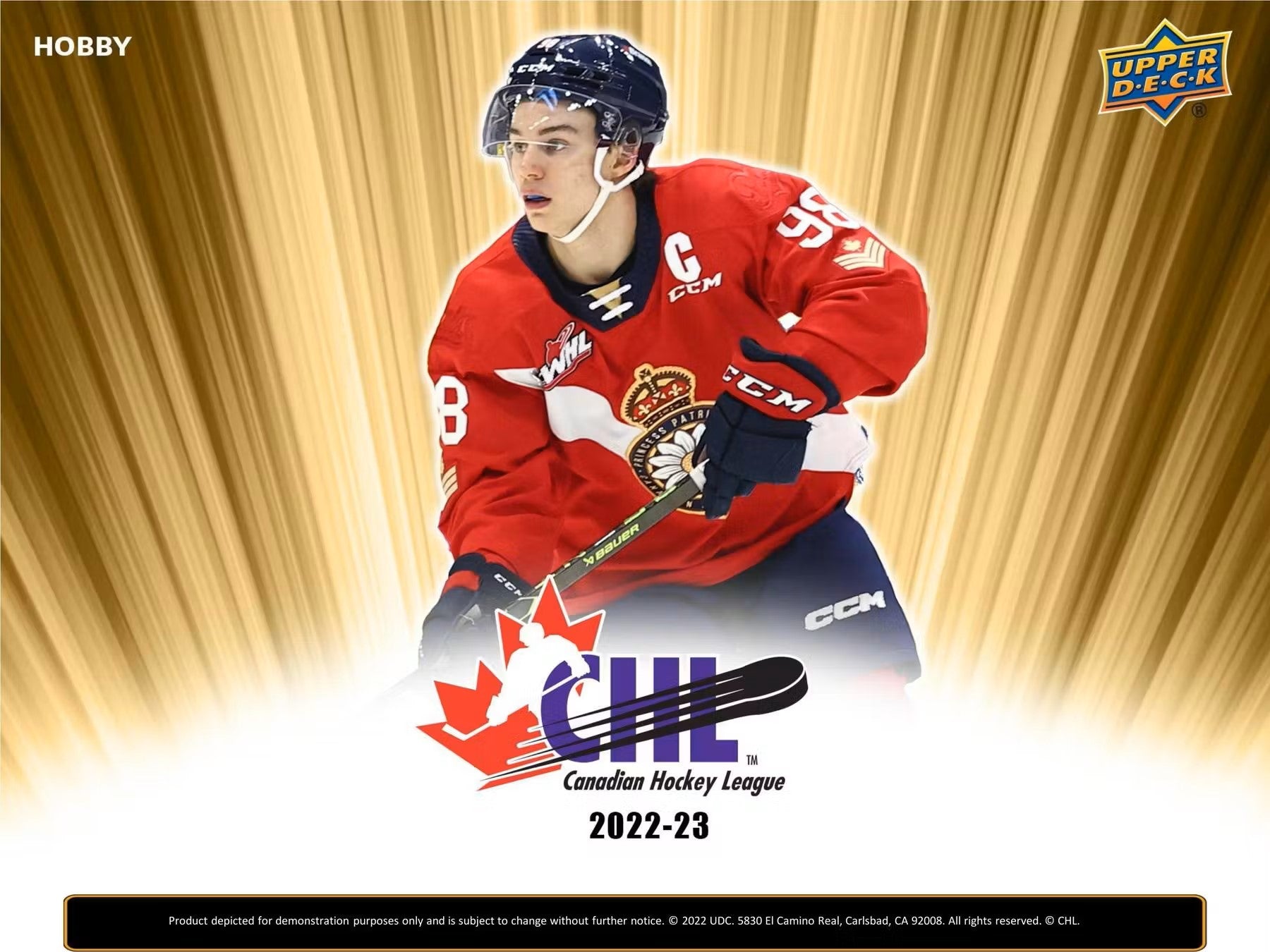 2022 - 23 Upper Deck CHL Hockey Hobby Box - Columbia Hobby - Sports Card Boxes - Toploaders - Card Savers