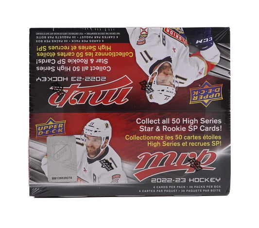 2022 - 23 Upper Deck MVP Hockey Retail 36 - Pack Box - Columbia Hobby - Sports Card Boxes - Toploaders - Card Savers