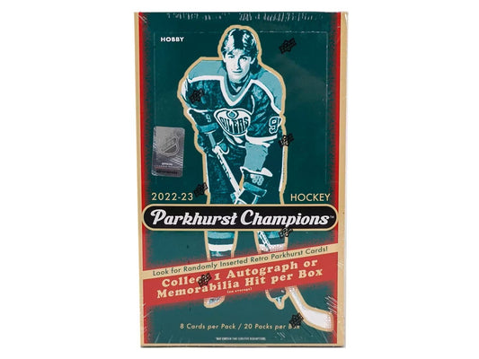2022 - 23 Upper Deck Parkhurst Champions Hockey Hobby Box - Columbia Hobby - Sports Card Boxes - Toploaders - Card Savers