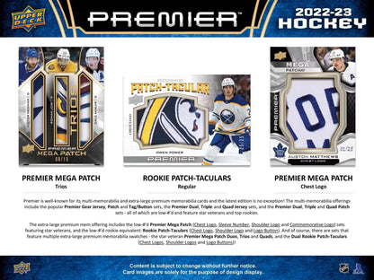 2022 - 23 Upper Deck Premier Hockey Hobby Box - Columbia Hobby - Sports Card Boxes - Toploaders - Card Savers