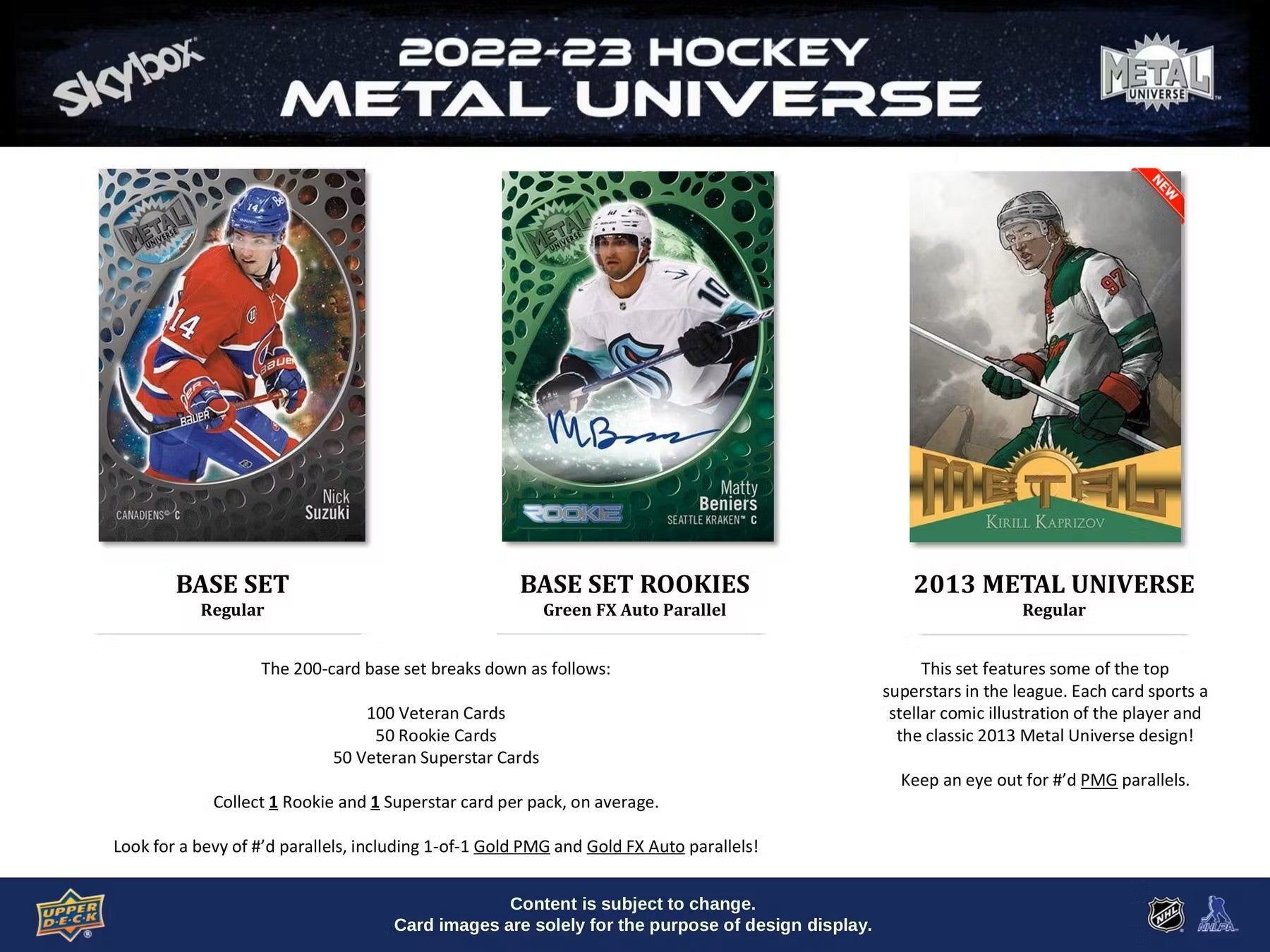 2022 - 23 Upper Deck Skybox Metal Universe Hockey Hobby Box - Columbia Hobby - Sports Card Boxes - Toploaders - Card Savers