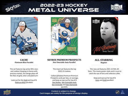 2022 - 23 Upper Deck Skybox Metal Universe Hockey Hobby Box - Columbia Hobby - Sports Card Boxes - Toploaders - Card Savers