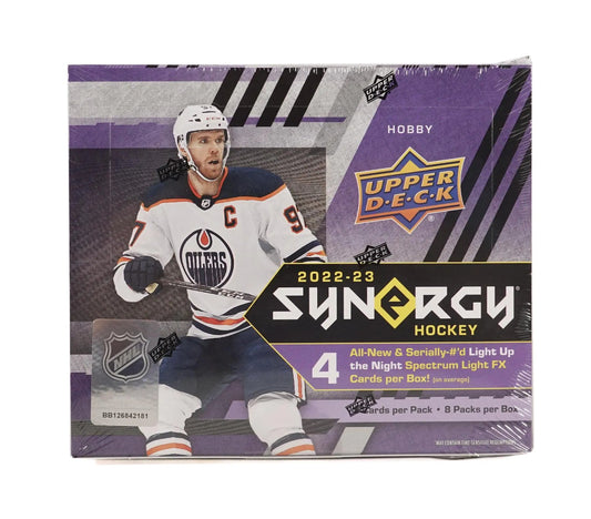 2022 - 23 Upper Deck Synergy Hockey Hobby Box - Columbia Hobby - Sports Card Boxes - Toploaders - Card Savers