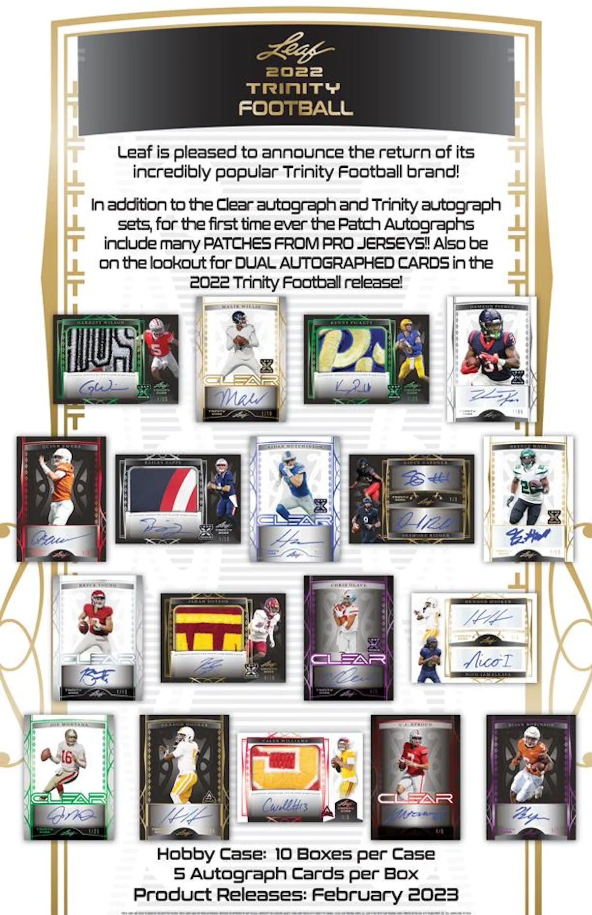2022 Leaf Trinity Football Hobby Box - Columbia Hobby - Sports Card Boxes - Toploaders - Card Savers