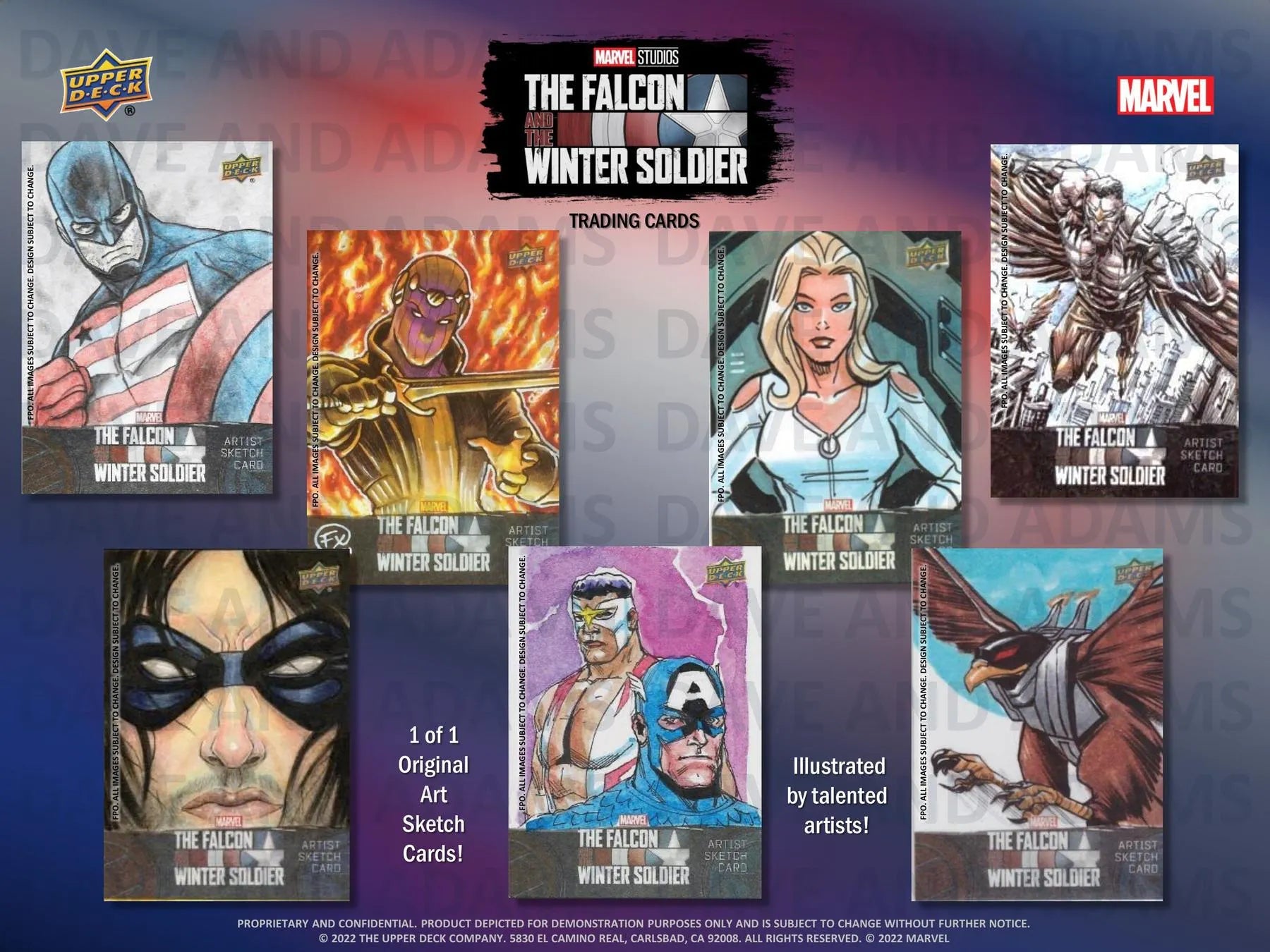 2022 Marvel Studios The Falcon and The Winter Soldier - Columbia Hobby - Sports Card Boxes - Toploaders - Card Savers
