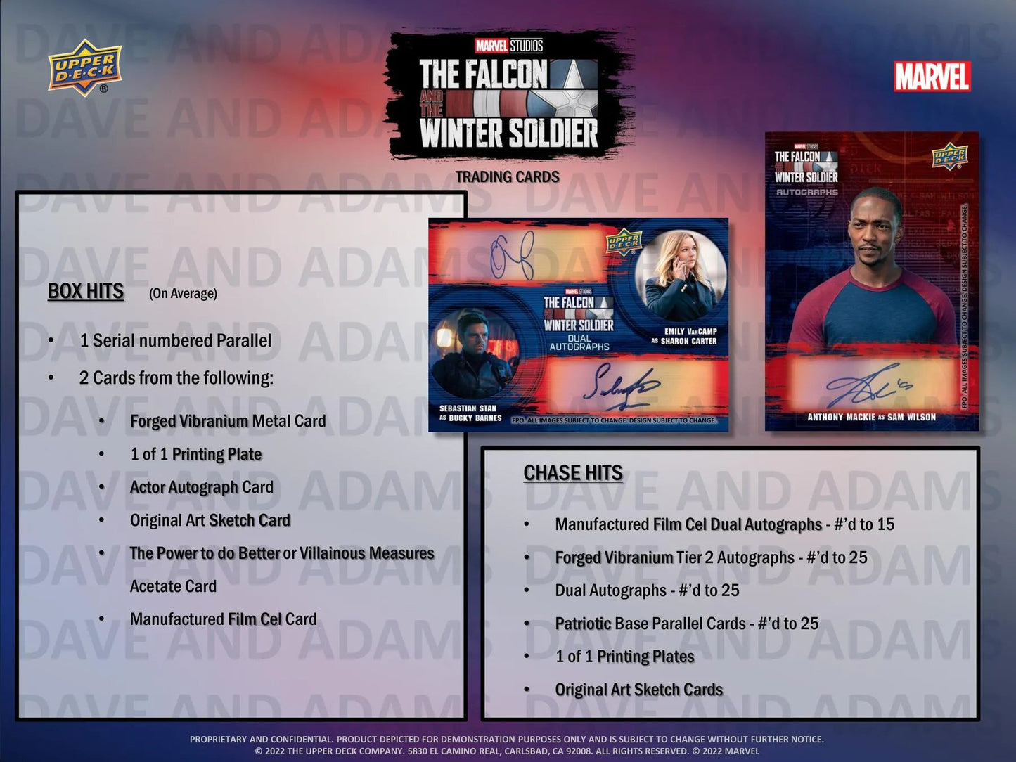2022 Marvel Studios The Falcon and The Winter Soldier - Columbia Hobby - Sports Card Boxes - Toploaders - Card Savers