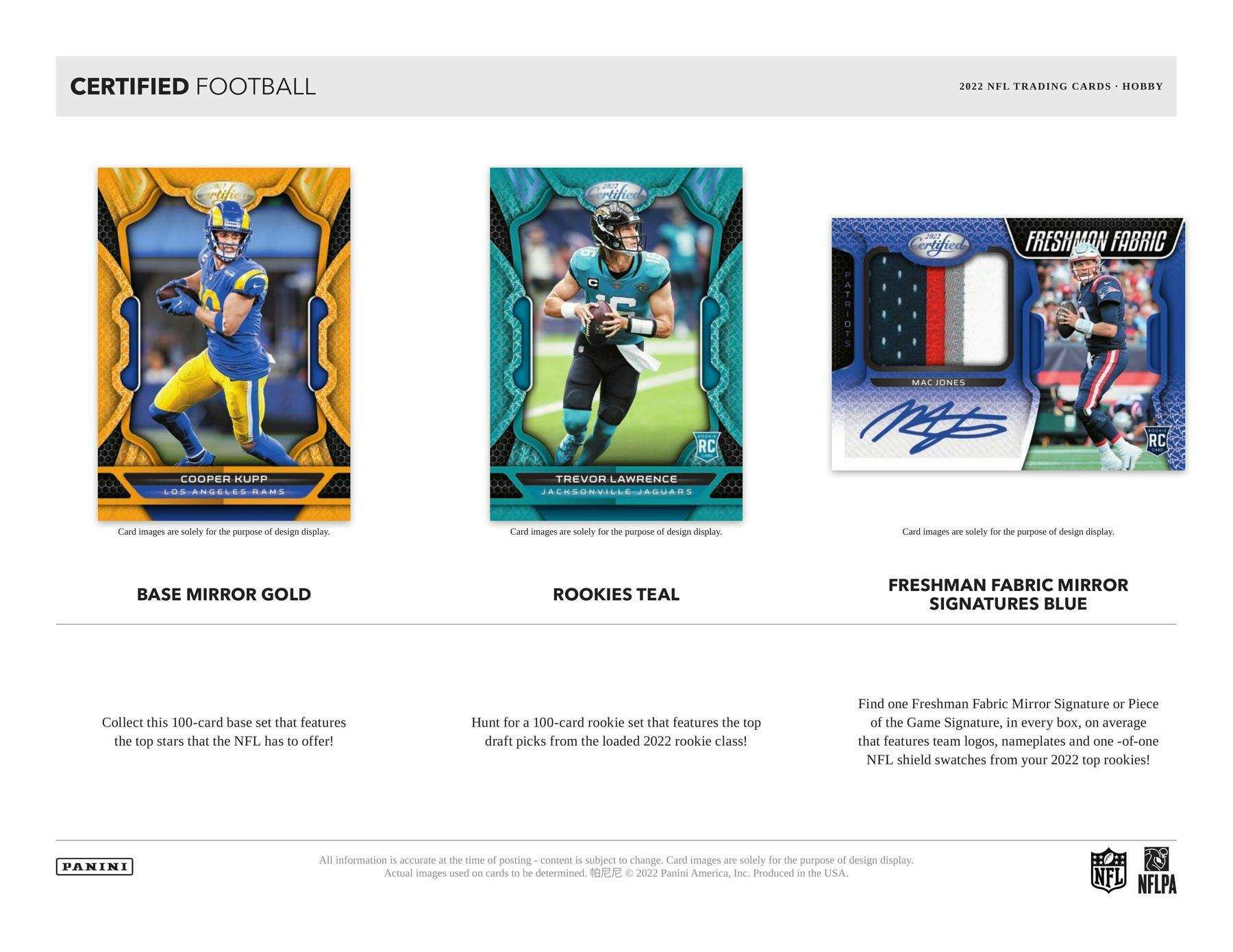 2022 Panini Certified Football 1st Off The Line FOTL Hobby Box - Columbia Hobby - Sports Card Boxes - Toploaders - Card Savers