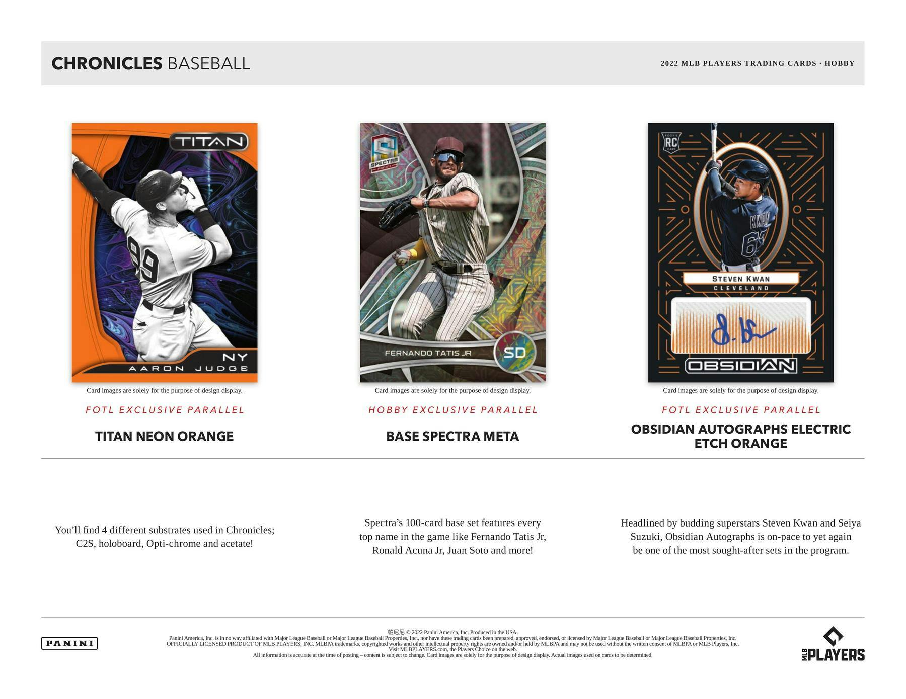 2022 Panini Chronicles Baseball Hobby Box - Columbia Hobby - Sports Card Boxes - Toploaders - Card Savers