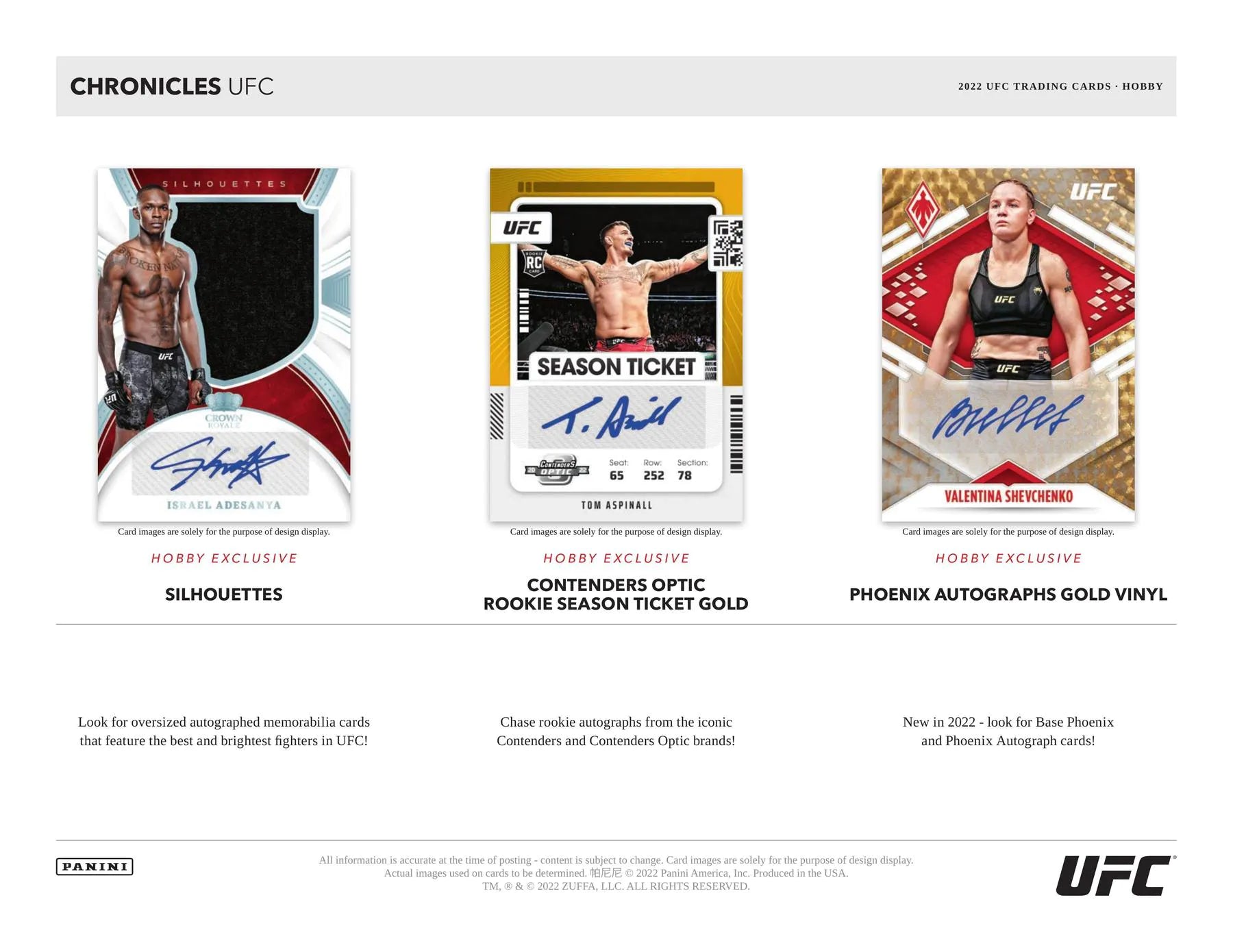 2022 Panini Chronicles UFC Hobby Box - Columbia Hobby - Sports Card Boxes - Toploaders - Card Savers