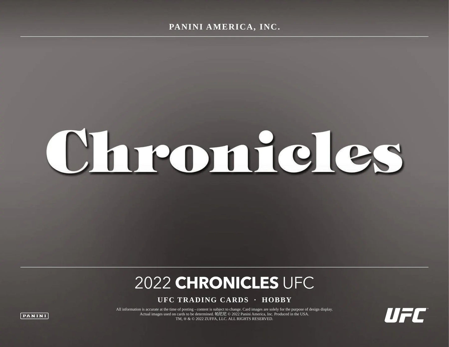 2022 Panini Chronicles UFC Hobby Box - Columbia Hobby - Sports Card Boxes - Toploaders - Card Savers
