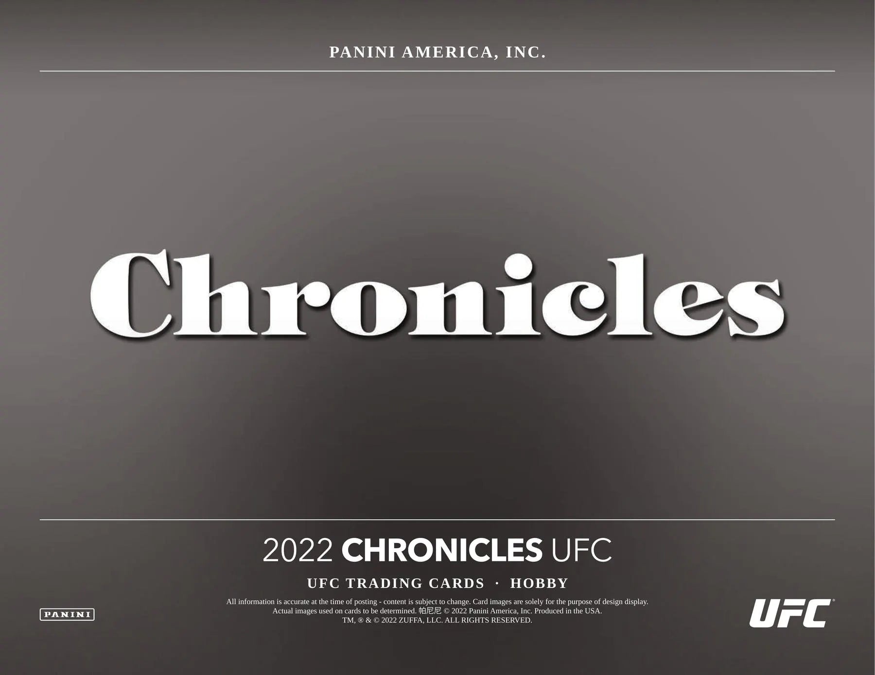 2022 Panini Chronicles UFC Hobby Box - Columbia Hobby - Sports Card Boxes - Toploaders - Card Savers