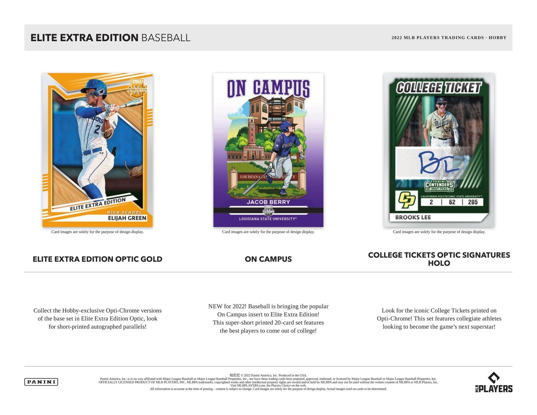 2022 Panini Elite Extra Edition Baseball Box - Columbia Hobby - Sports Card Boxes - Toploaders - Card Savers