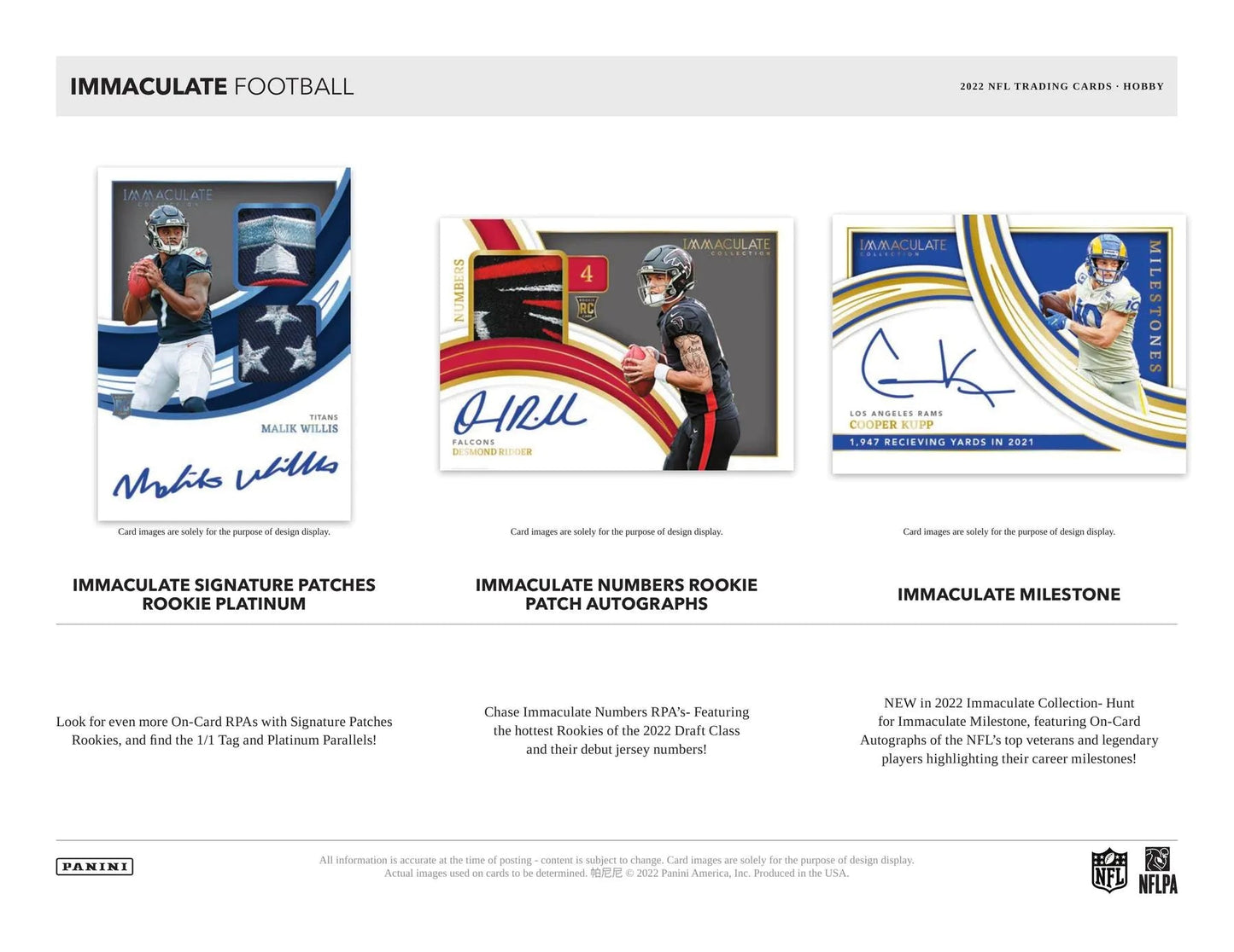2022 Panini Immaculate Football - Columbia Hobby - Sports Card Boxes - Toploaders - Card Savers