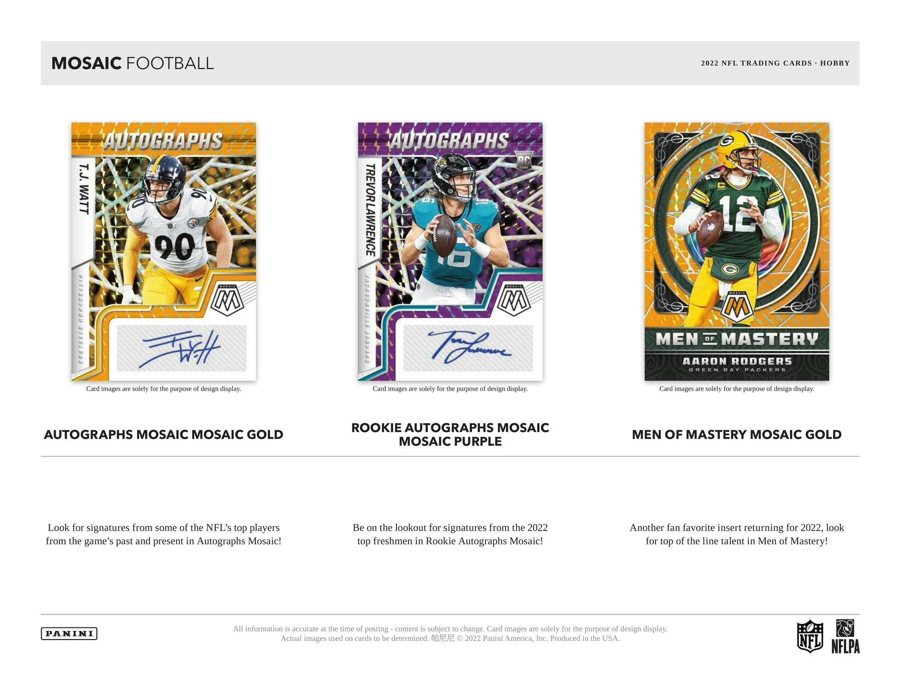2022 Panini Mosaic Football 1st Off The Line FOTL Hobby Box - Columbia Hobby - Sports Card Boxes - Toploaders - Card Savers