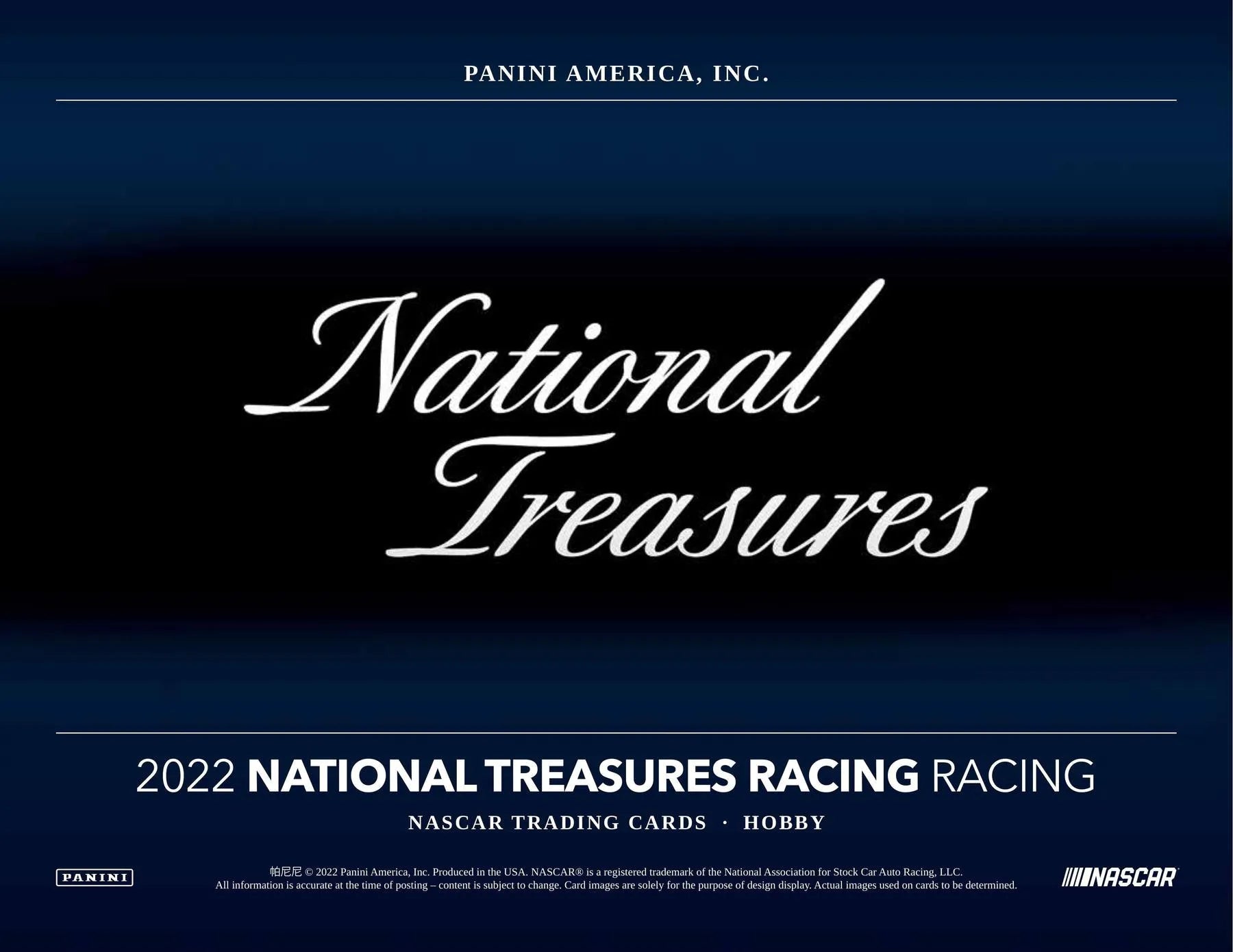 2022 Panini National Treasures Racing Hobby Box - Columbia Hobby - Sports Card Boxes - Toploaders - Card Savers
