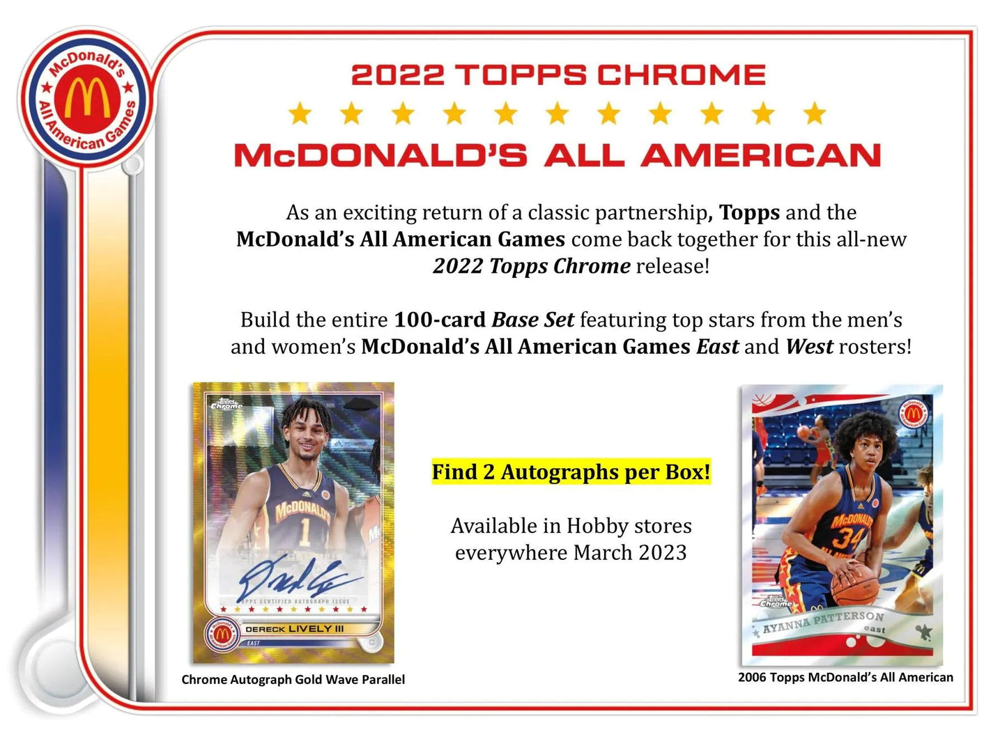 2022 Topps McDonald's All - American Chrome Basketball Box - Columbia Hobby - Sports Card Boxes - Toploaders - Card Savers