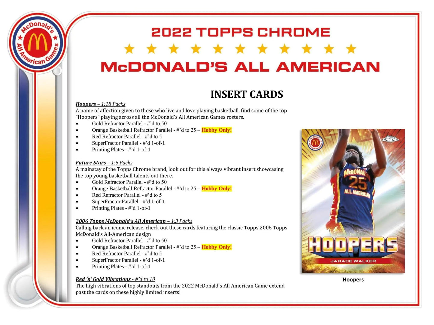 2022 Topps McDonald's All - American Chrome Basketball Box - Columbia Hobby - Sports Card Boxes - Toploaders - Card Savers