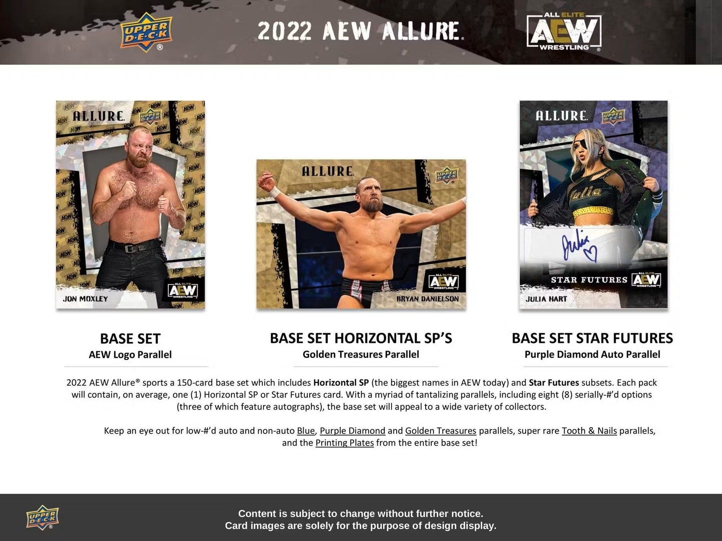 2022 Upper Deck AEW Allure Wrestling Hobby Box - Columbia Hobby - Sports Card Boxes - Toploaders - Card Savers
