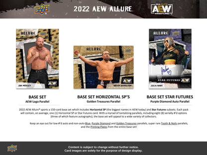 2022 Upper Deck AEW Allure Wrestling Hobby Box - Columbia Hobby - Sports Card Boxes - Toploaders - Card Savers