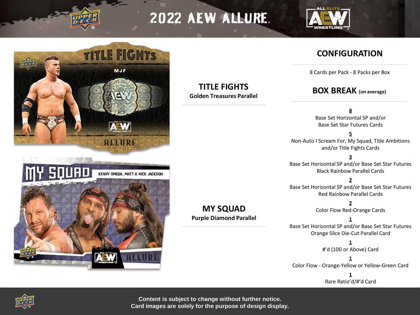 2022 Upper Deck AEW Allure Wrestling Hobby Box - Columbia Hobby - Sports Card Boxes - Toploaders - Card Savers