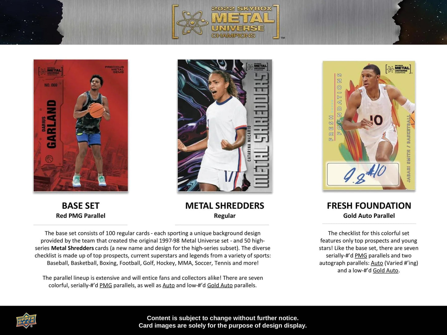 2022 Upper Deck Skybox Metal Universe Champions Hobby Box - Columbia Hobby - Sports Card Boxes - Toploaders - Card Savers
