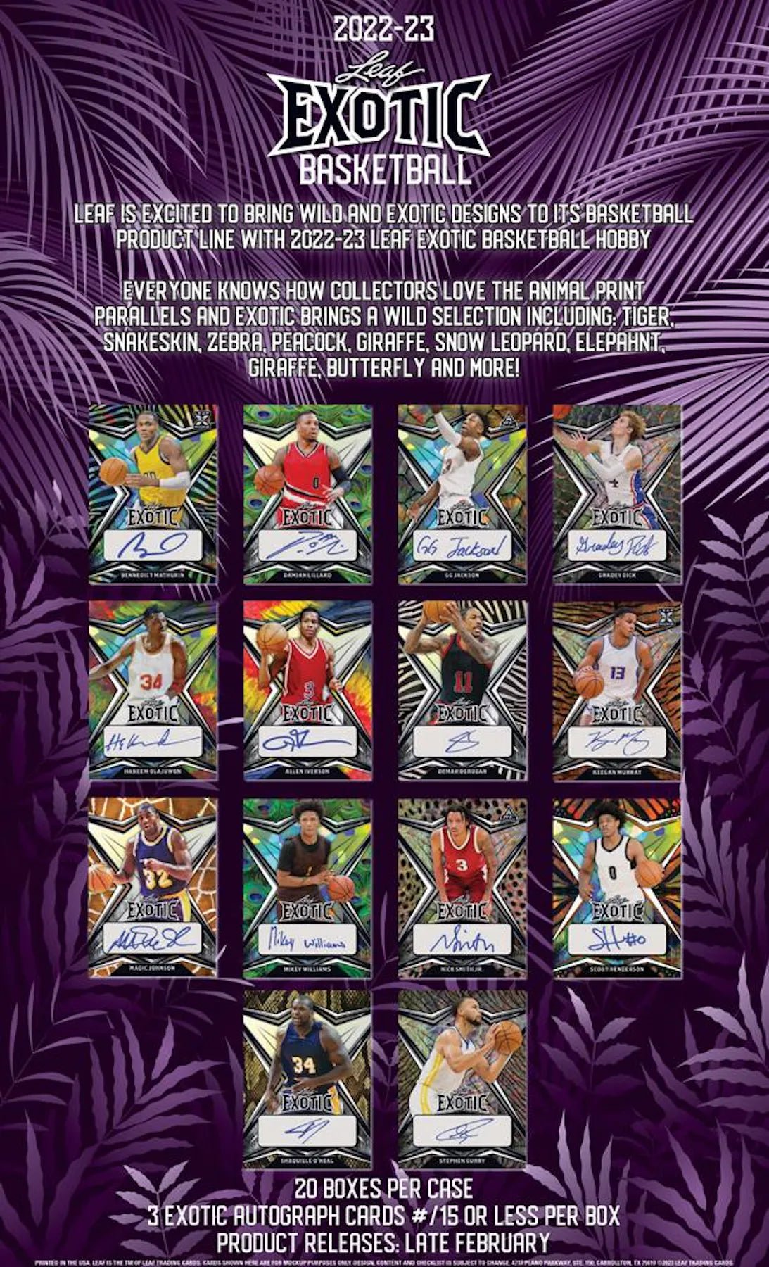 2022/23 Leaf Exotic Basketball Hobby Box - Columbia Hobby - Sports Card Boxes - Toploaders - Card Savers