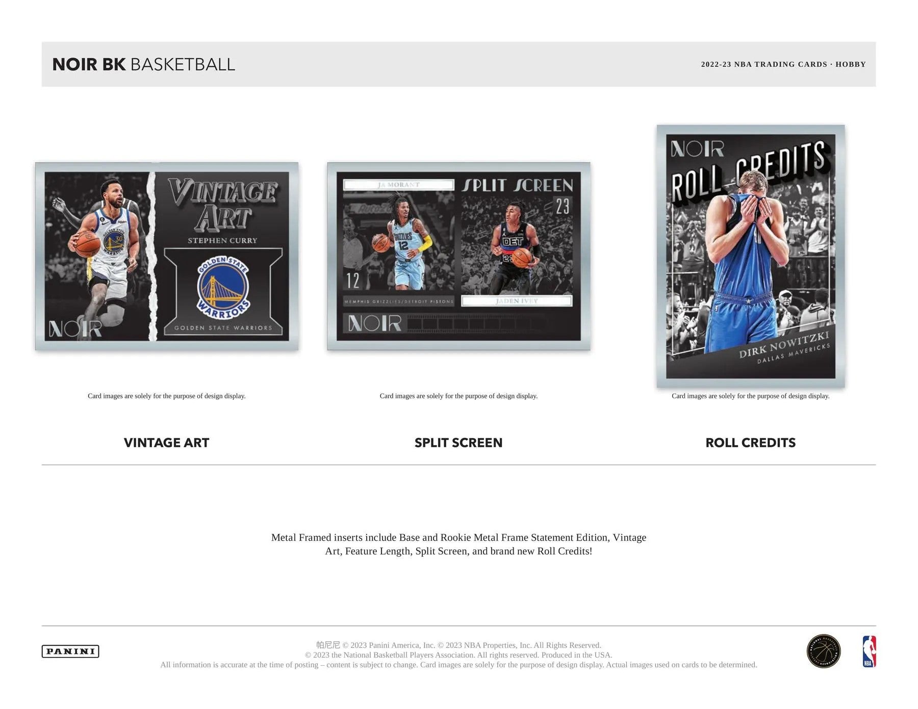 2022/23 Panini Noir Basketball Hobby Box - Columbia Hobby - Sports Card Boxes - Toploaders - Card Savers
