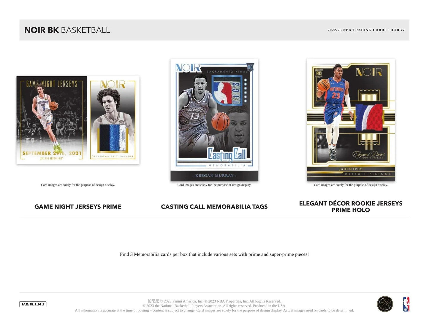 2022/23 Panini Noir Basketball Hobby Box - Columbia Hobby - Sports Card Boxes - Toploaders - Card Savers