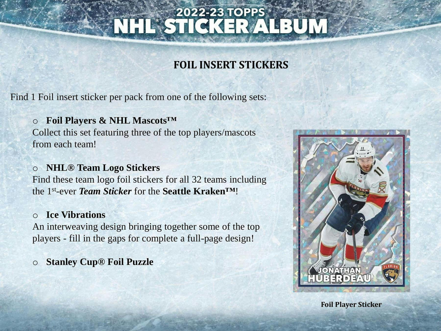 2022/23 Topps NHL Hockey Sticker Collection 50 - Pack Box | Columbia Sports Cards - Columbia Sports Cards